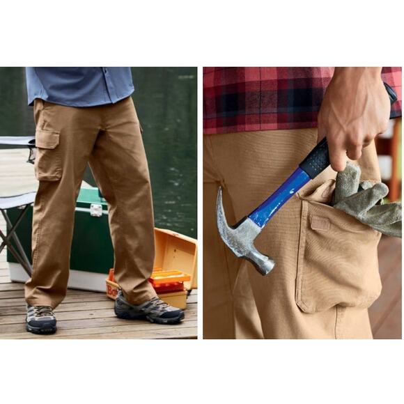 New NWT Jockey Outdoor Easy Fit Layering Pants Size 38 X 30 Tan Khaki - Picture 4 of 13